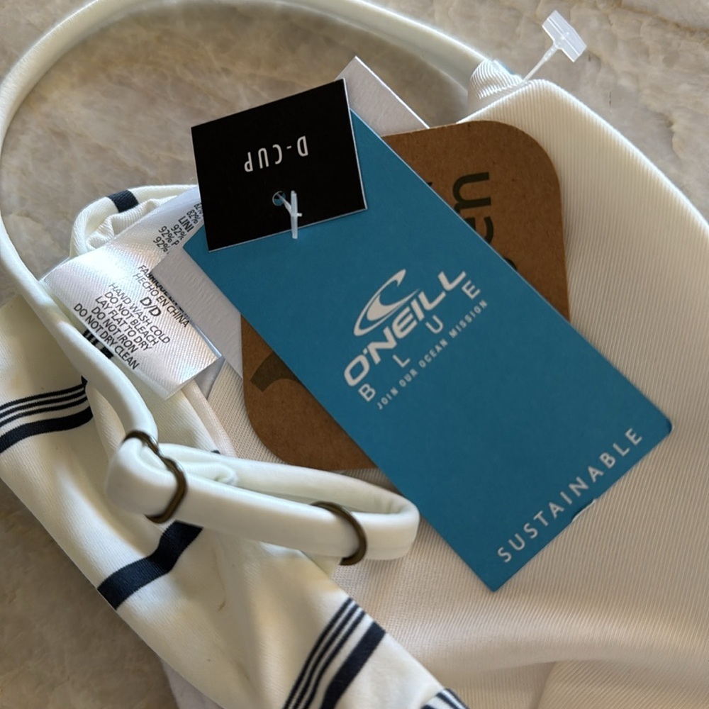 O'Neill VANILLA Classic Stripe Seville Bikini Swim Top, US D *see note - Picture 8 of 10